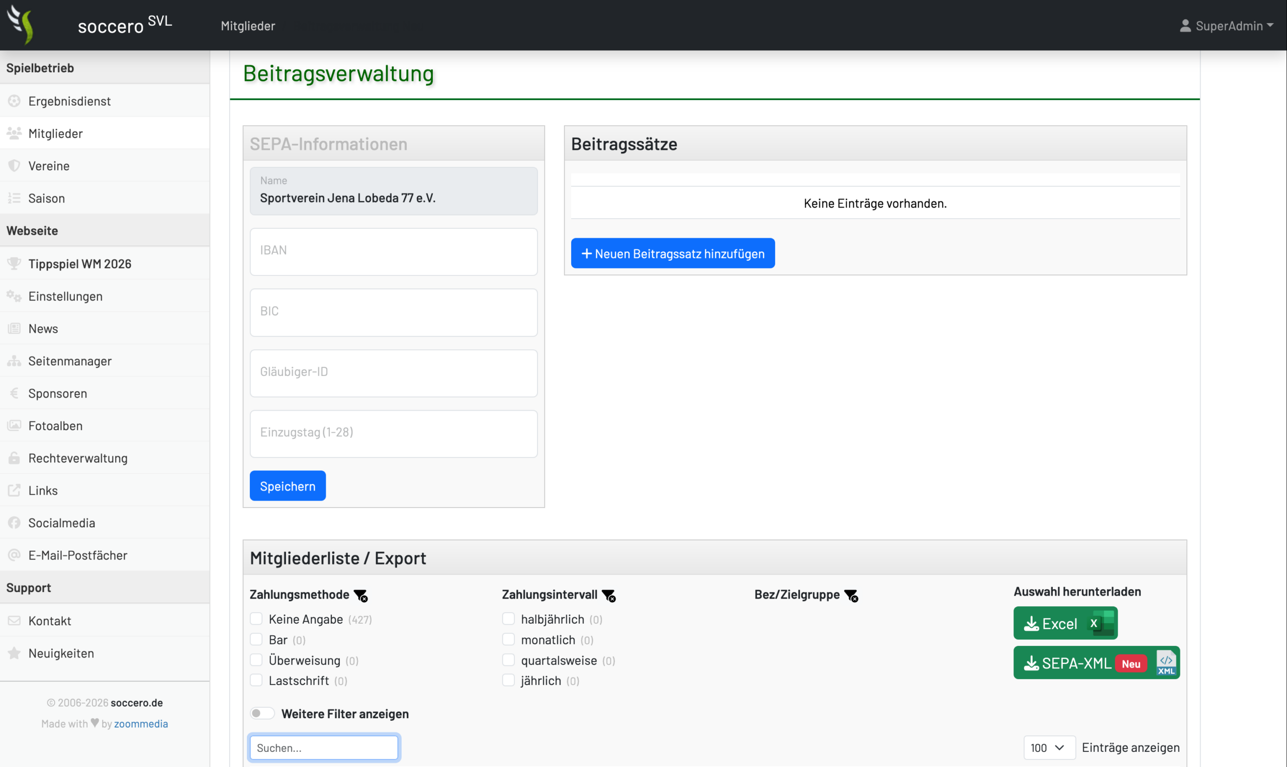 Beitragsverwaltung